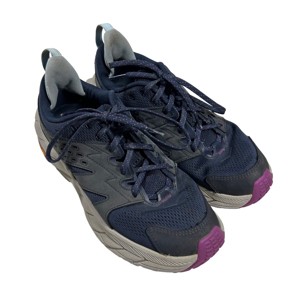 Hoka Anacapa Breeze Low Sneakers Womens‎ 8.5 Navy Blue Trail Hiking Shoes